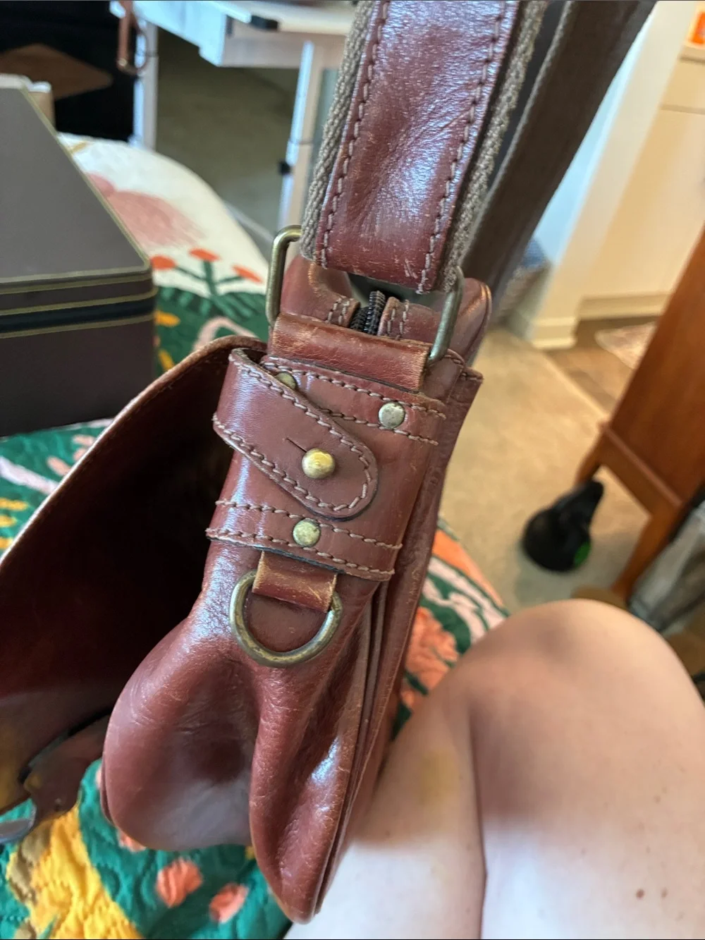 Vintage I Ponti Firenze Brown Leather Shoulder Bag – 1990s Italian Leather